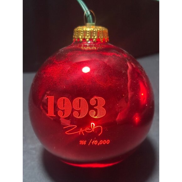 LuminEtch VTG 1993 Merry Christmas Ornament Red Glass 766/10000 Holiday - Picture 3 of 7